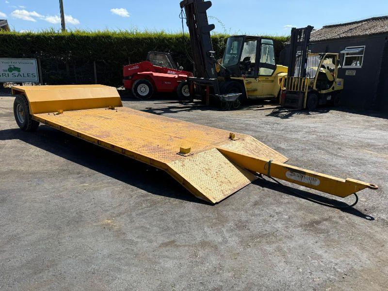 16FT FLAT DROPBED PLANT DIGGER/TRACTOR LOWLOADER TRAILER*VIDEO*