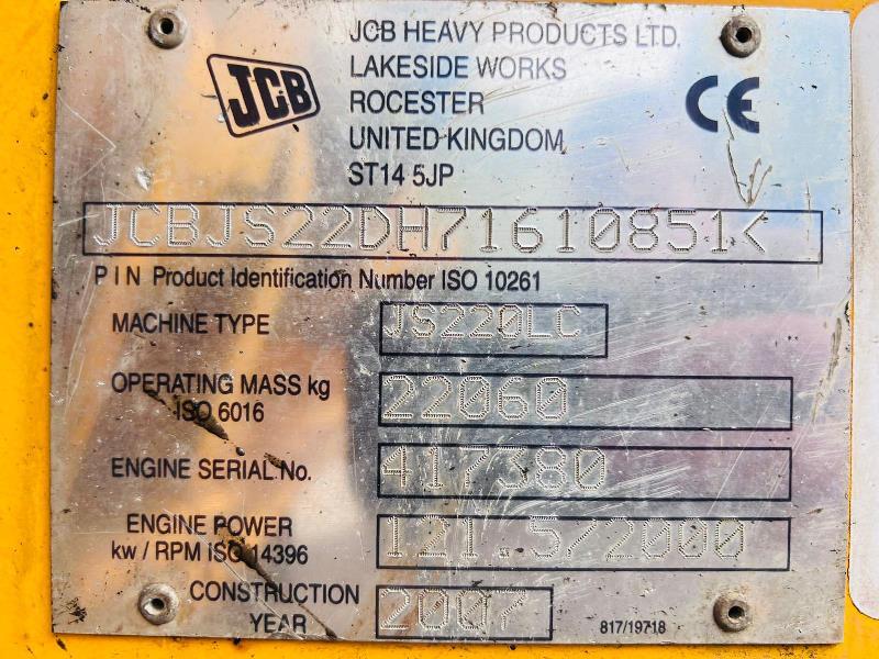 JCB JS220 TRACKED EXCAVATOR *4737 HOURS* C/W QUICK HITCH & ROTATING SELECTOR GRAB *VIDEO*