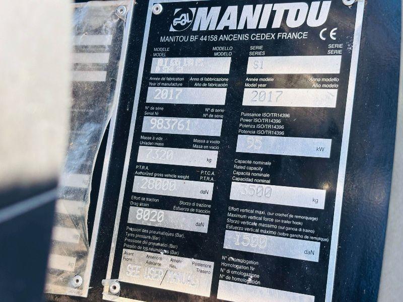 MANITOU MLT635-130 TURBO PS TELEHANDLER JOYSTICK CONTROLS*C/W BUCKET*VIDEO*
