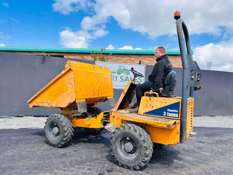 THWAITES MACH570 3 TONNE STRAIGHT TIP DUMPER*READING 1977 HOURS*VIDEO*