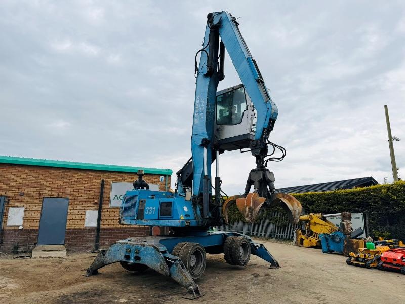 TEREX FUCHS MHL 331 HRC SCRAP HANDLER*C/W SCRAP GRAB*VIDEO*