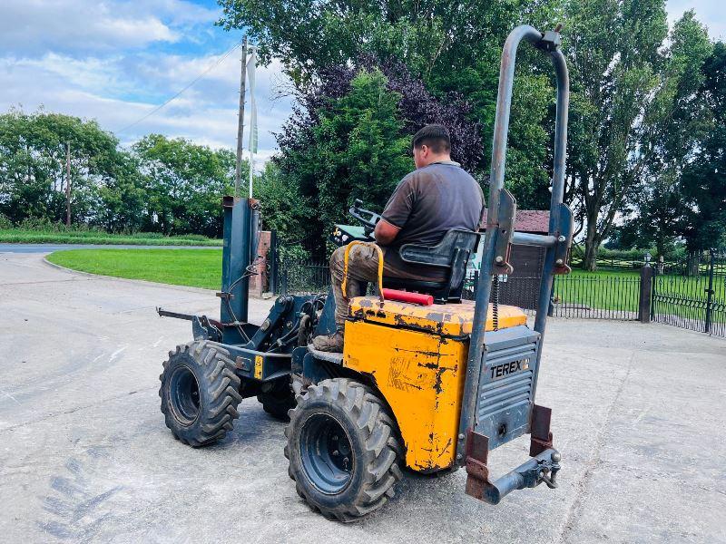 TEREX 4WD DUMPER *4 CYL KUBOTA ENGINE* C/W SKIP AND HYDRAULIC LOG SPLITTER*VIDEO* 