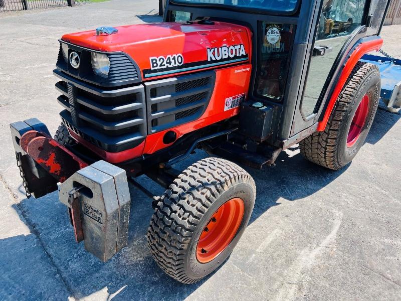 KUBOTA B2410 4WD COMPACT TRACTOR C/W FLEMMING TOPPER & FRONT WEIGHTS *VIDEO*