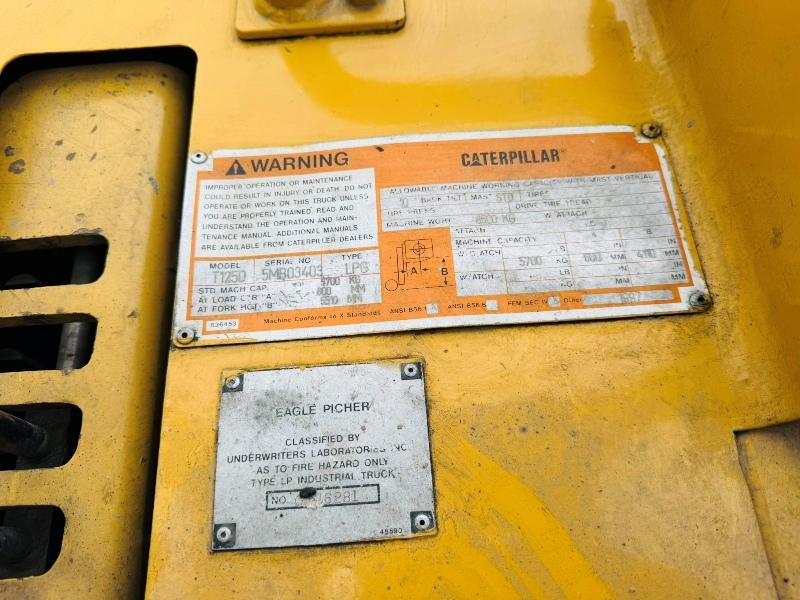 CATERPILLAR T125D MASTED FORKLIFT*5.5 TONNE LIFT*VIDEO*