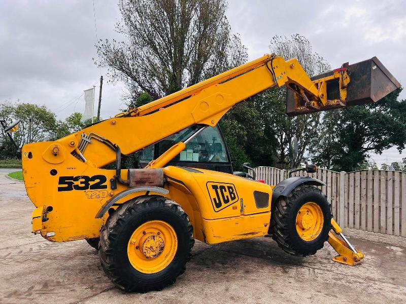 JCB 532-120 4WD TELEHANDLER *12 METERS, 7666 HOURS* C/W TINES & BUCKET *VIDEO*