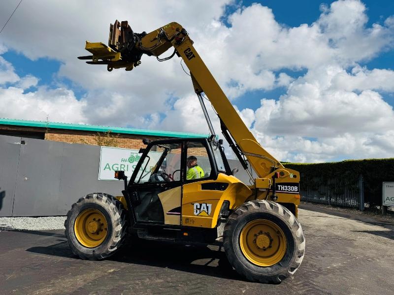 CAT TH330B TURBO TELEHANDLER*C/W EURO ADAPTION PLATE*VIDEO*