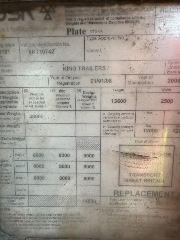 KING LOW LOADER TRAILER*C/W RAMPS AND WINCH*YEAR 2008*VIDEO*
