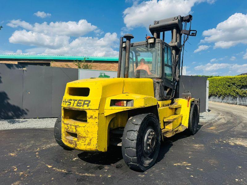 HYSTER H12.00 12 TONNE FORKLIFT 2 STAGE MAST*C/W PALLET TINES*VIDEO*