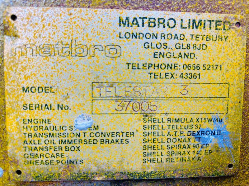 MATBRO TELESTAR 3 4WD TELEHANDLER C/W PERKINS ENGINE, BUCKET & TINES *VIDEO*