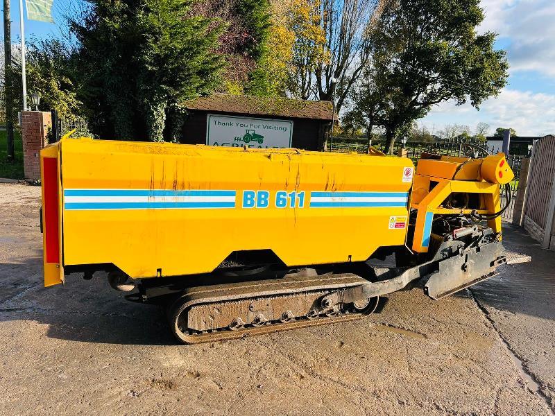 BITELLI BB611 TRACKED ASHPELT PAVER C/W 360 DEGREE SLEW HOPPER *VIDEO*