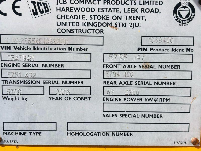JCB 527-55 TELEHANDLER* AG SPEC *C/W BUCKET*VIDEO*