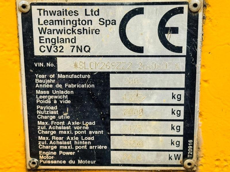 THWAITES 7 TONNE STRAIGHT TIP DUMPER*C/W PERKINS ENGINE*VIDEO*
