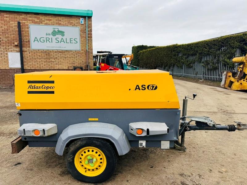 ATLAS COPCO XAS67 TOWABLE AIR COMPRESSOR*C/W DEUTZ ENGINE*VIDEO*