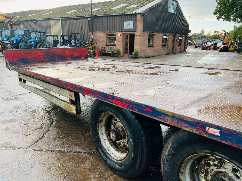 TWIN AXLE DRAG TRAILER * 23 FOOT LONG * C/W HYDRAULIC RAMPS *VIDEO*