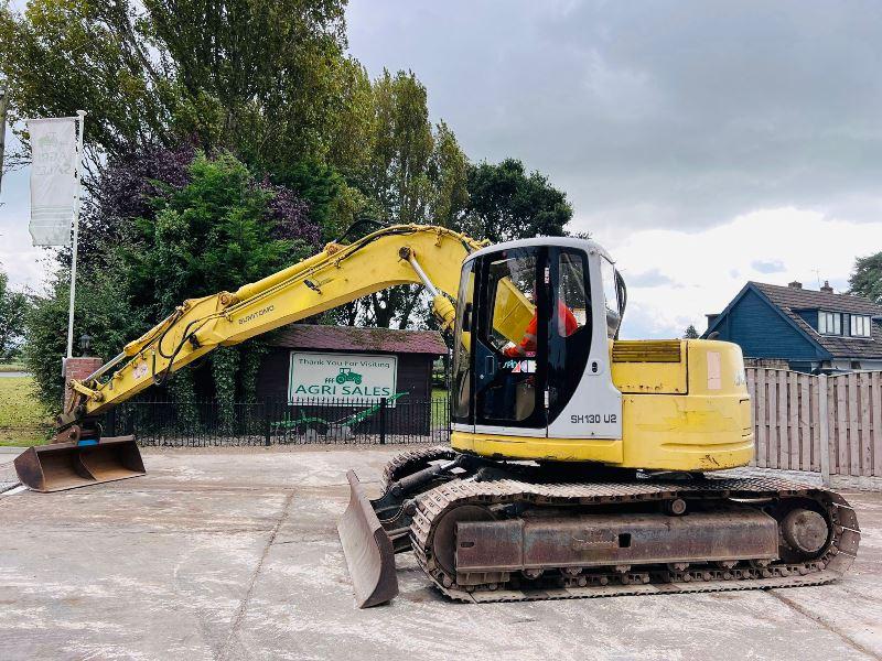SUMITOMO SH130 TRACKED EXCAVATOR C/W BLADE & QUICK HITCH *VIDEO*