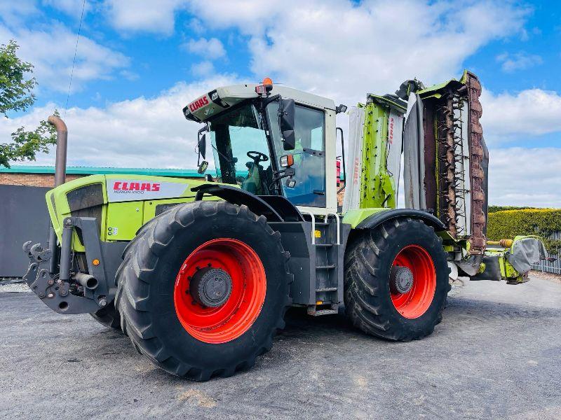 CLAAS XERION 3300 TRACTOR*C/W DEMOUNTABLE CLAAS 3300 TRIPLE MOWERS*VIDEO*