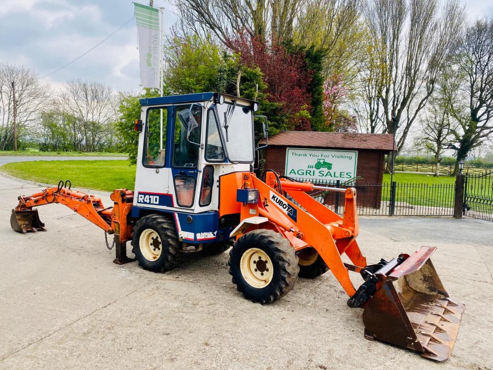 KUBOTA R410 4WD BACK HOE DIGGER C/W REAR BACK ACTOR & FRONT BUCKET