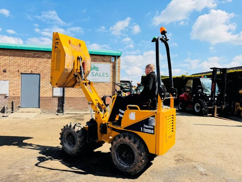 THWAITES 1 TONNE HIGH TIP DUMPER*YEAR 2019*ONLY 1504 HOURS*VIDEO*