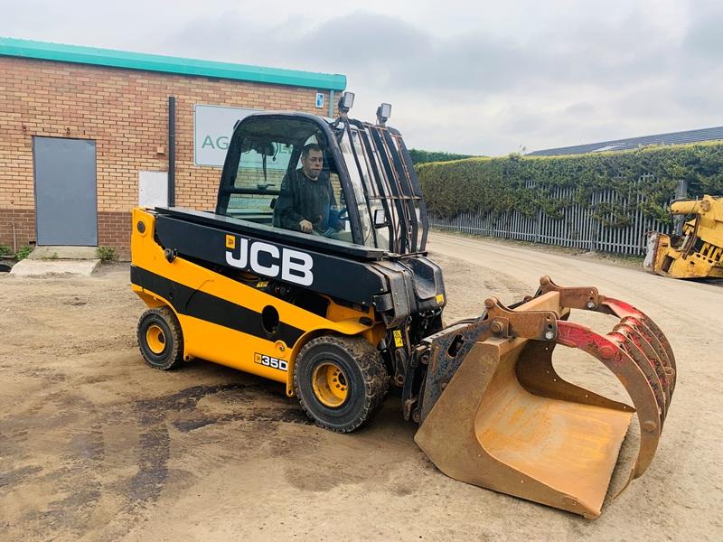 JCB 35D TELETRUK*YEAR 2018*C/W HYDRAULIC MUCK GRAB BUCKET*VIDEO*
