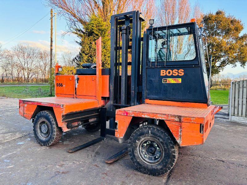BOSS 556HH SIDE LOADING FORKLIFT C/W 2 STAGE MAST *VIDEO*