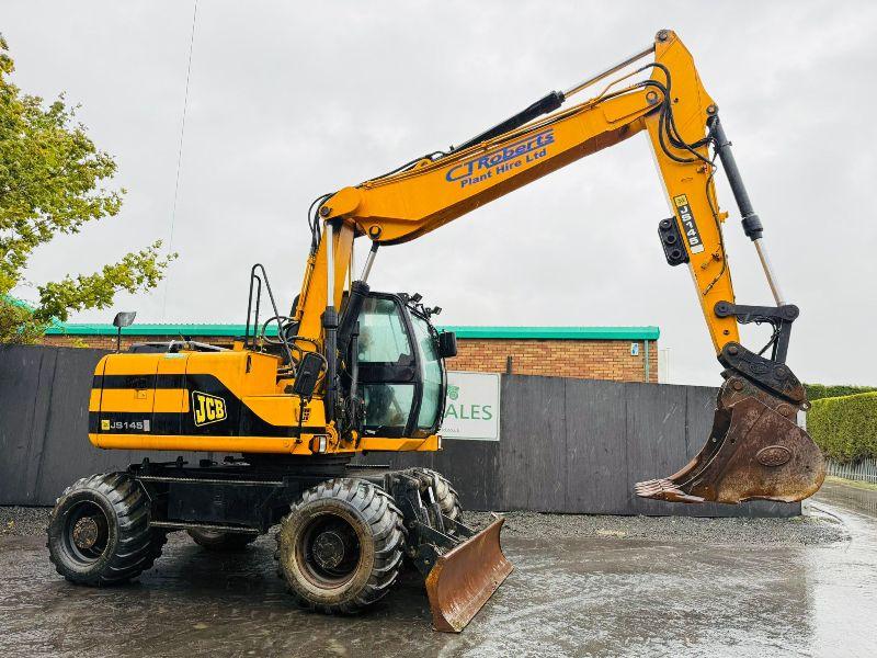 JCB JS145 WHEELED EXCAVATOR*C/W BUCKET*VIDEO*