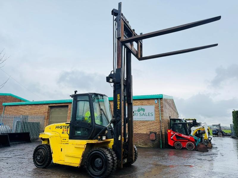 HYSTER H8.00XM 2 STAGE MASTED FORKLIFT*C/W SIDESHIFT*