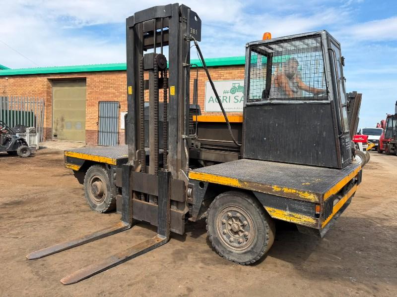 LANSING LINDE S50 SIDE LOADING FORKLIFT*C/W PALLET TINES*VIDEO*