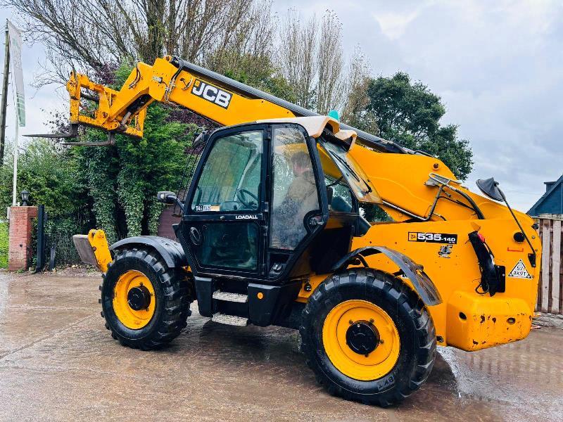 JCB 535-140 HI VIZ 4WD TELEHANDLER *YEAR 2014, 14 METER REACH* C/W TINES *VIDEO*