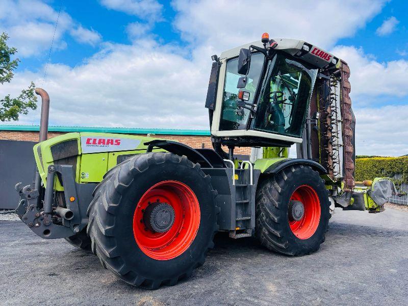 CLAAS XERION 3300 TRACTOR*C/W DEMOUNTABLE CLAAS 3300 TRIPLE MOWERS*VIDEO*