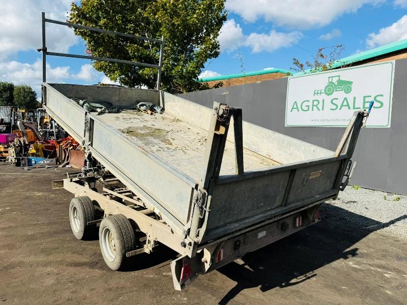 IFOR WILLIAMS TWIN AXLE 12FT 6 TIPPING TRAILER*C/W DETACHABLE SIDES*VIDEO*