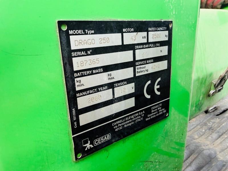 DRAGO 250 3 STAGE MAST FORKLIFT*C/W SIDESHIFT*VIDEO*