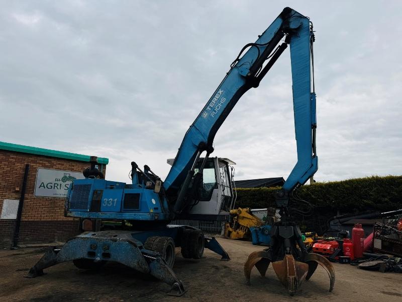 TEREX FUCHS MHL 331 HRC SCRAP HANDLER*C/W SCRAP GRAB*VIDEO*