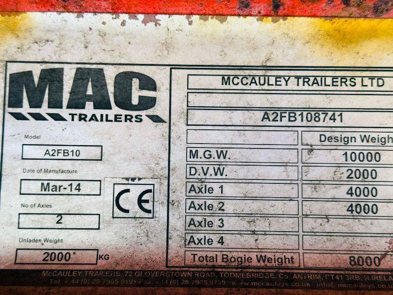 MCCAULEY A2FB10 FARM TRAILER*CHOICE OF 7*YEARS 2014/2015*VIDEO*