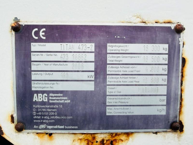 ABG TITAN 473-2 TARMAC PAVER*C/W DEUTZ ENGINE*VIDEO*