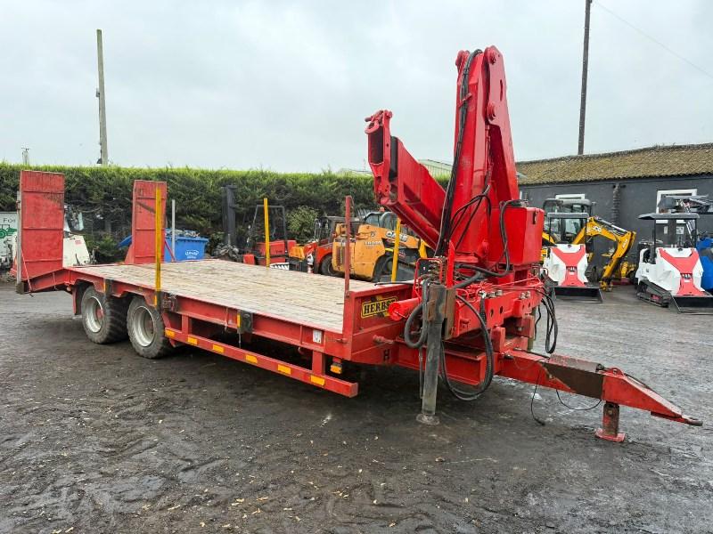 HERBST 19 TONNE TWIN AXLE TRAILER*C/W BONFIGLIOLI P10200 CRANE*VIDEO*