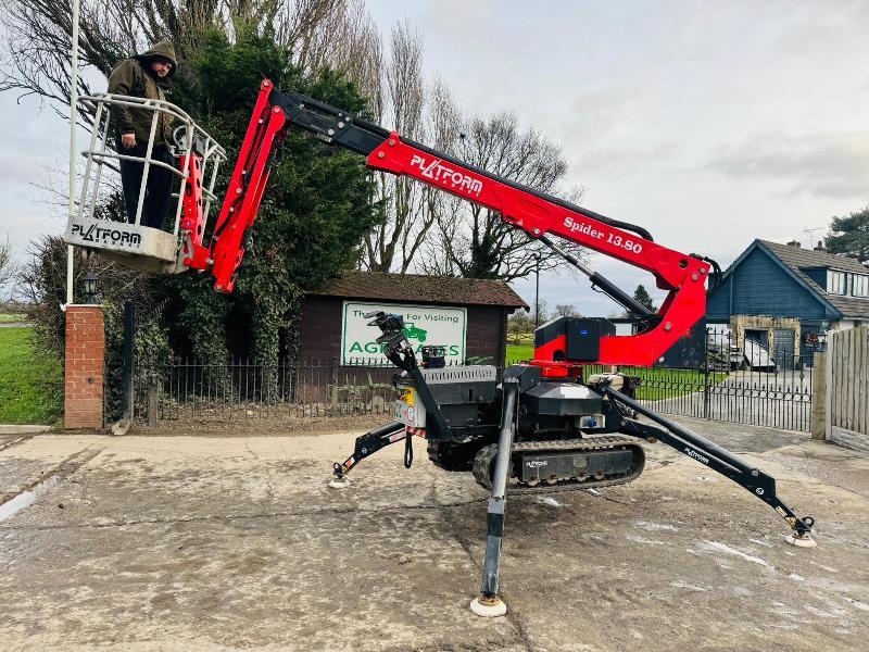 PLATFORM SPIDER 1380 TRACKED MAN LIFT *YEAR 2016* C/W TWIN AXLE PLANT TRAILER *VIDEO*