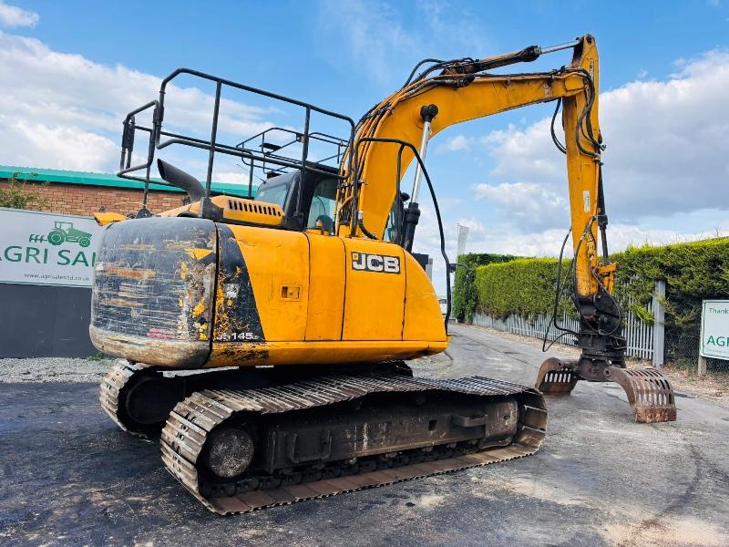 JCB JS 145LC EXCAVATOR*C/W SELECTOR GRAB*YEAR 2014*VIDEO*