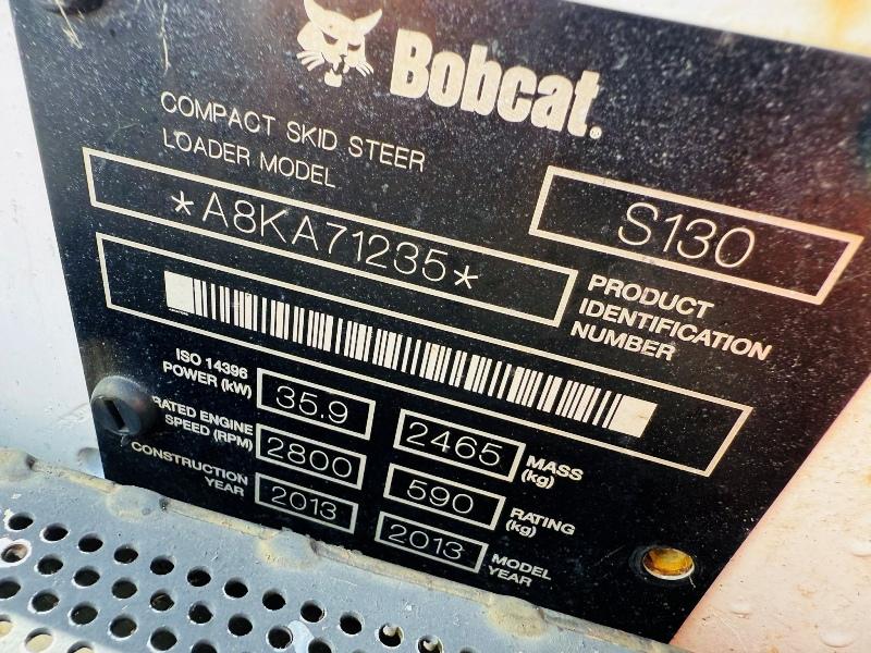 BOBCAT S130 SKIDSTEER*YEAR 2013*1800 HOURS*VIDEO*