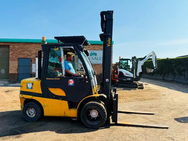 YALE GDP45SVX5 FORKLIFT*C/W SIDESHIFT*YEAR 2012*VIDEO*