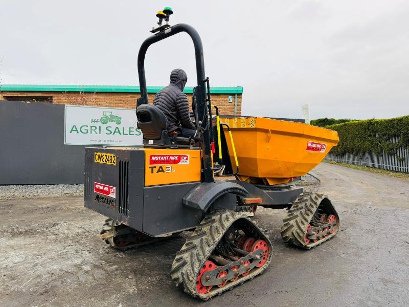 MECALAC TAS3 3 TONNE TRACKED SWIVLE SKIP DUMPER*2018*1053 HOURS*VIDEO*