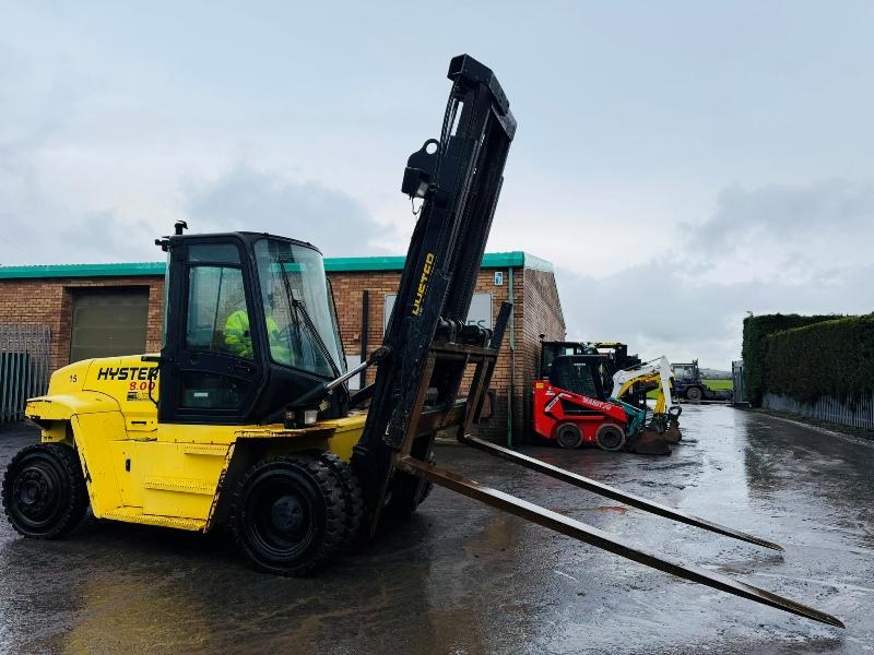 HYSTER H8.00XM 2 STAGE MASTED FORKLIFT*C/W SIDESHIFT*