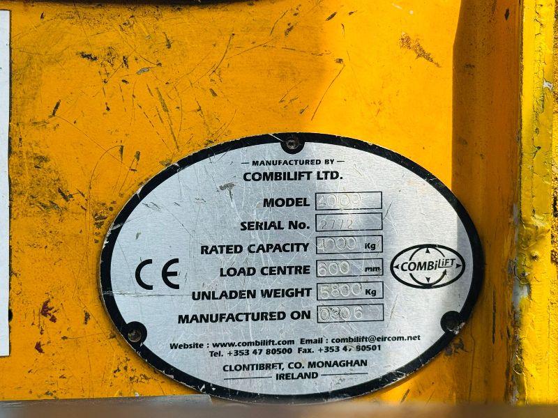 COMBILIFT 4000 DIESEL TRUCK MOUNTED FORKLIFT*C/W FORK POSITIONER*VIDEO*