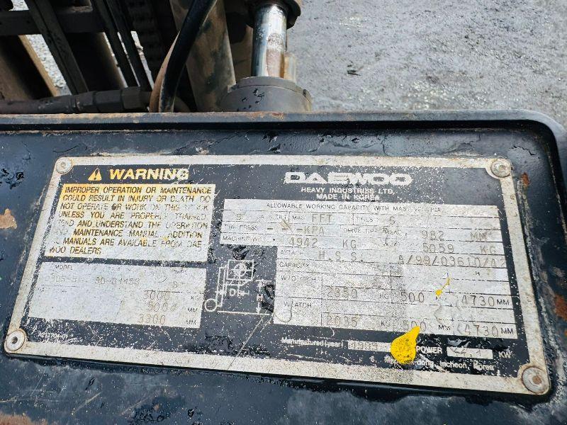 DAEWOO D30S-3 CONTAINER SPEC FORKLIFT*SMOKEY ENGINE*VIDEO*