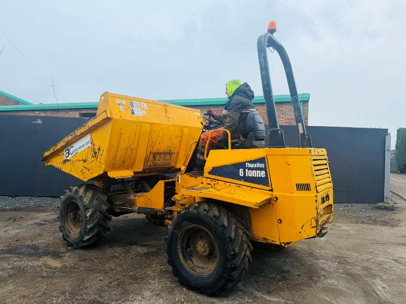THWAITES 6 TONNE STRAIGHT TIP DUMPER*C/W SAFETY FRAME*VIDEO*