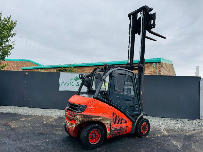 LINDE H40D 2 STAGE MASTED FORKLIFT*YEAR 2008*C/W ROTATING TINES*VIDEO*