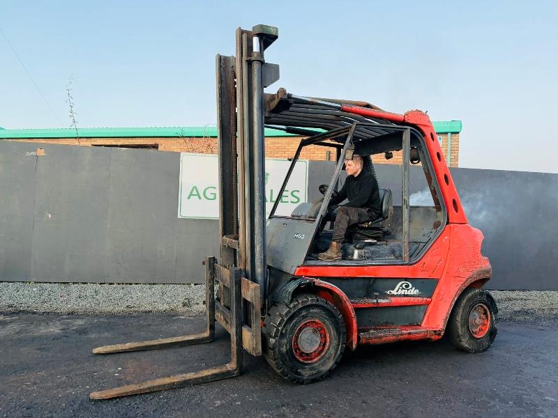 LINDE H60D FORKLIFT*C/W PALLET TINES*ENGINE SMOKES*VIDEO*