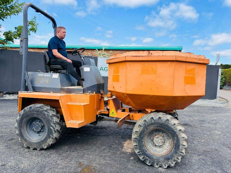 AUSA 400 AHG 4 TONNE SWIVLE TIP DUMPER *C/W ROLL BAR*VIDEO*