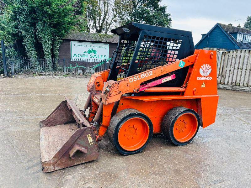 DEAWOO DSL602 SKIDSTEER *ON SOLID TYRES* C/W BUCKET *VIDEO*