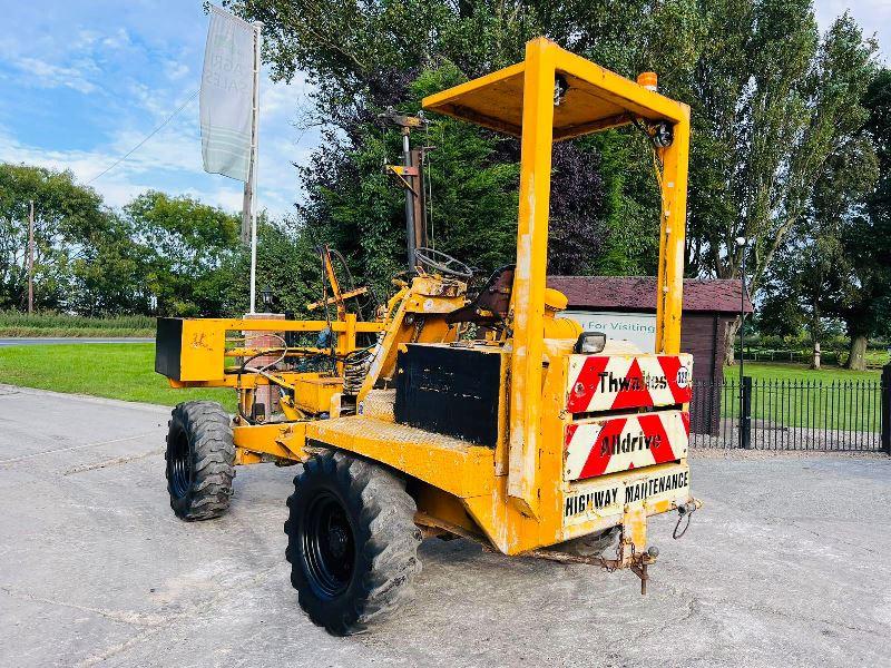 THWAITES ALL DRIVE 4WD DUMPER C/W HYDRAULIC POST DRIVER & PERKINS ENGINE *VIDEO*