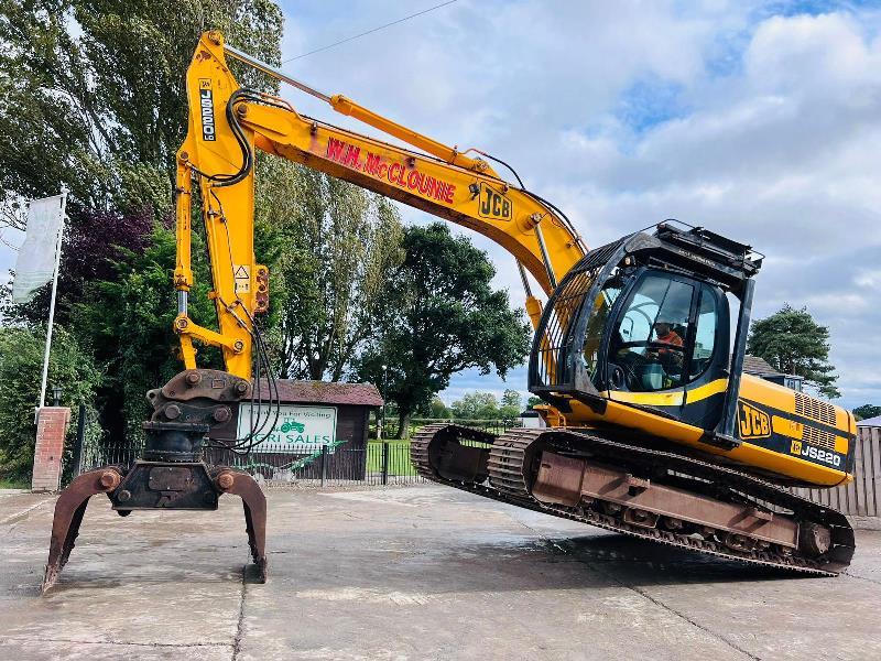 JCB JS220 TRACKED EXCAVATOR *4737 HOURS* C/W QUICK HITCH & ROTATING SELECTOR GRAB *VIDEO*